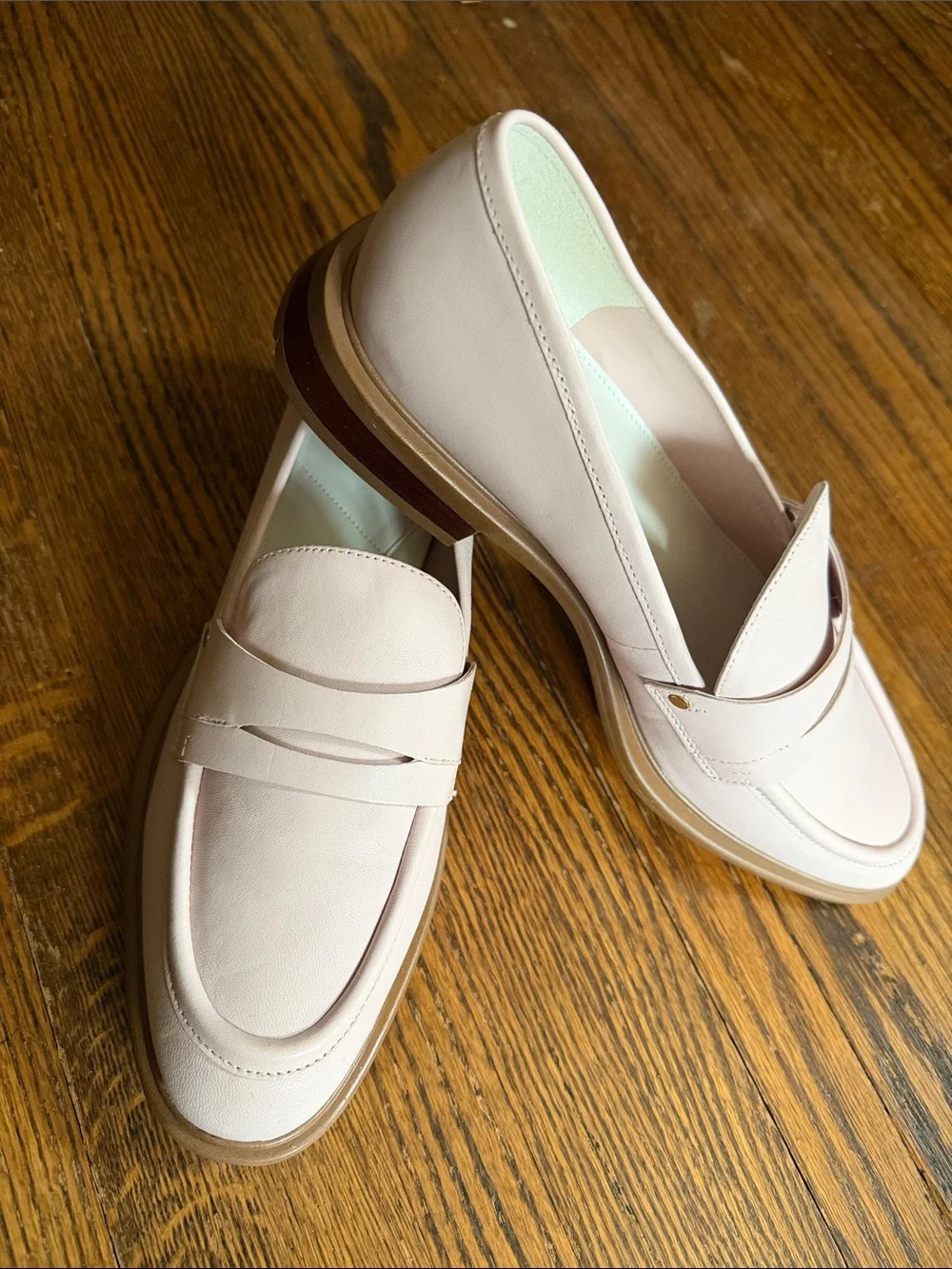 Franco Sarto Blush Leather Penny Loafers 9.5 NEW in box